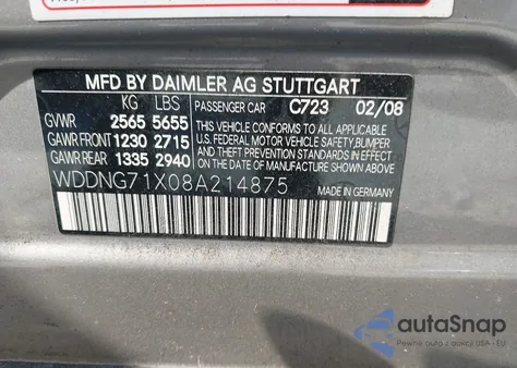 2008 Mercedes-Benz S 550 z USA, uszkodzony, nr VIN WDDNG71X08A214875